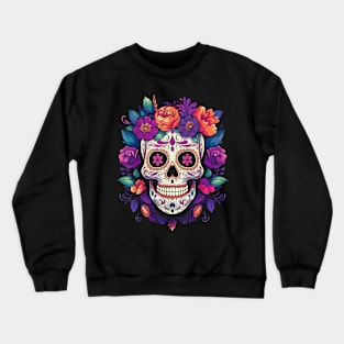 De Los Muertos Day of the Dead Sugar Skull Halloween Women Crewneck Sweatshirt